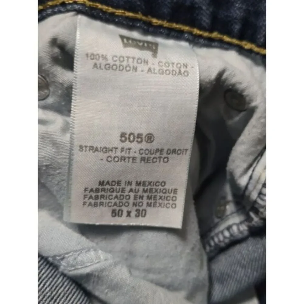 Levis 505 Mens Straight Fit Denim Jeans Tag Size 50x30 Measured 42x26 See Photos